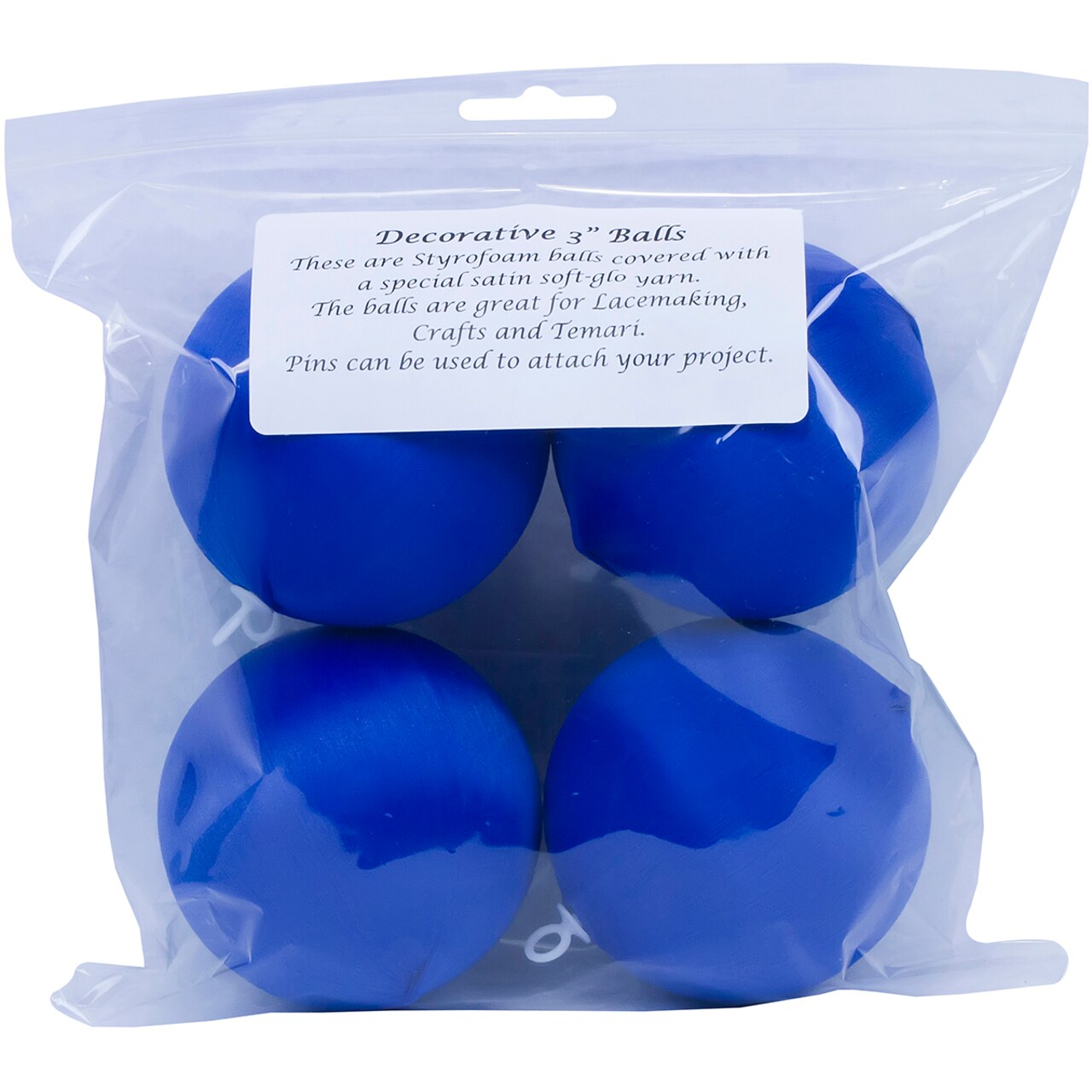 Handy Hands Decor Satin Covered Styrofoam Balls 3" 4/Pkg-Dark Blue